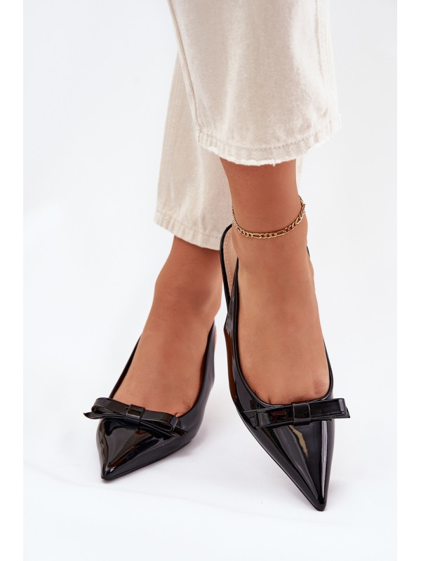 Patented High Heels With Bow Black Naylna