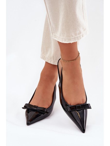 Patented High Heels With Bow Black Naylna
