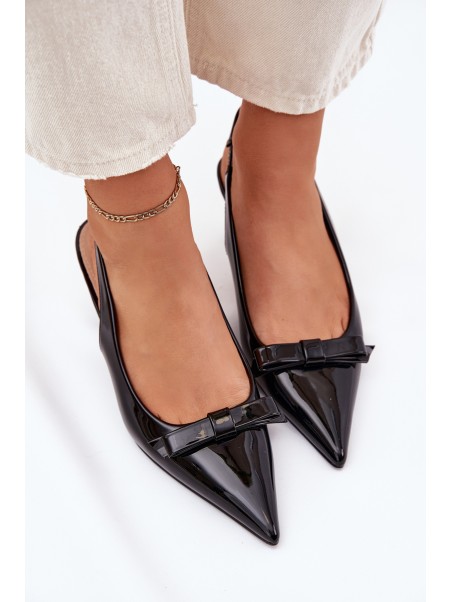 Patented High Heels With Bow Black Naylna