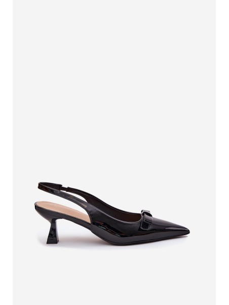 Patented High Heels With Bow Black Naylna