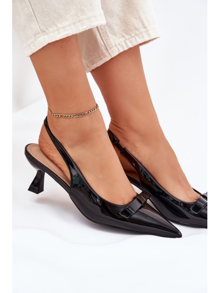 Patented High Heels With Bow Black Naylna