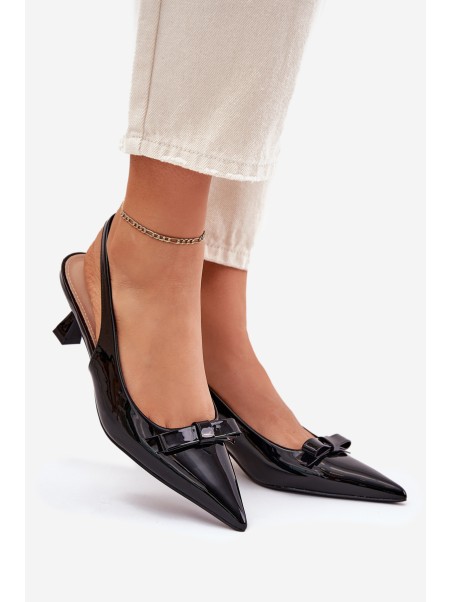 Patented High Heels With Bow Black Naylna
