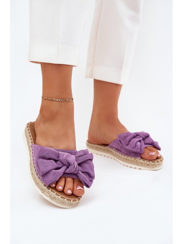 Womens Platform Sandals With Weaving And Bow Purple Alpireda