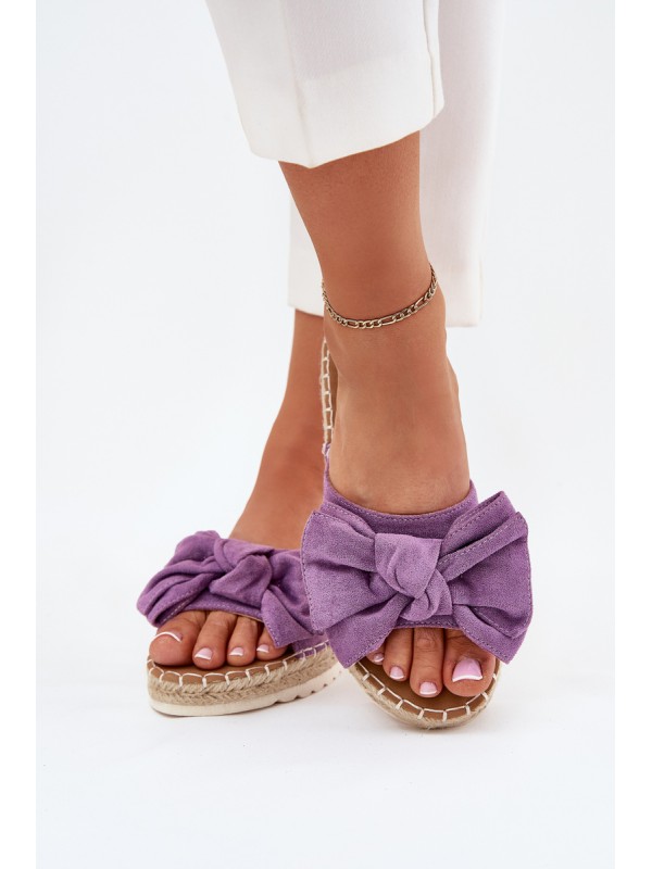 Womens Platform Sandals With Weaving And Bow Purple Alpireda 2