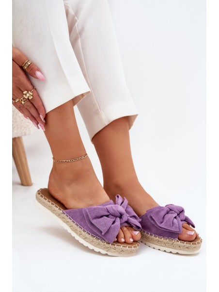Womens Platform Sandals With Weaving And Bow Purple Alpireda