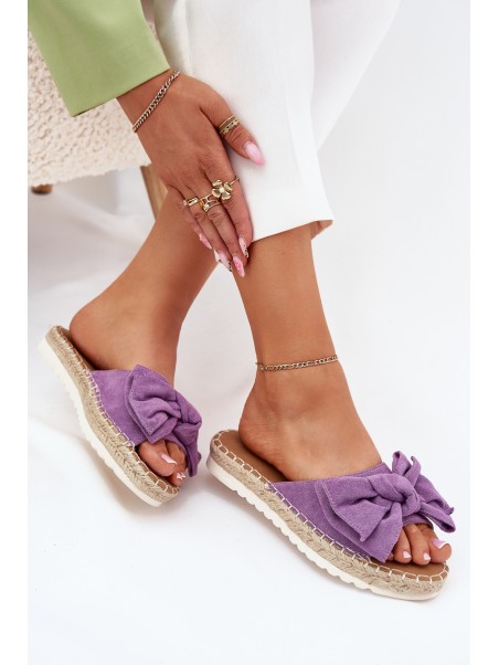 Womens Platform Sandals With Weaving And Bow Purple Alpireda