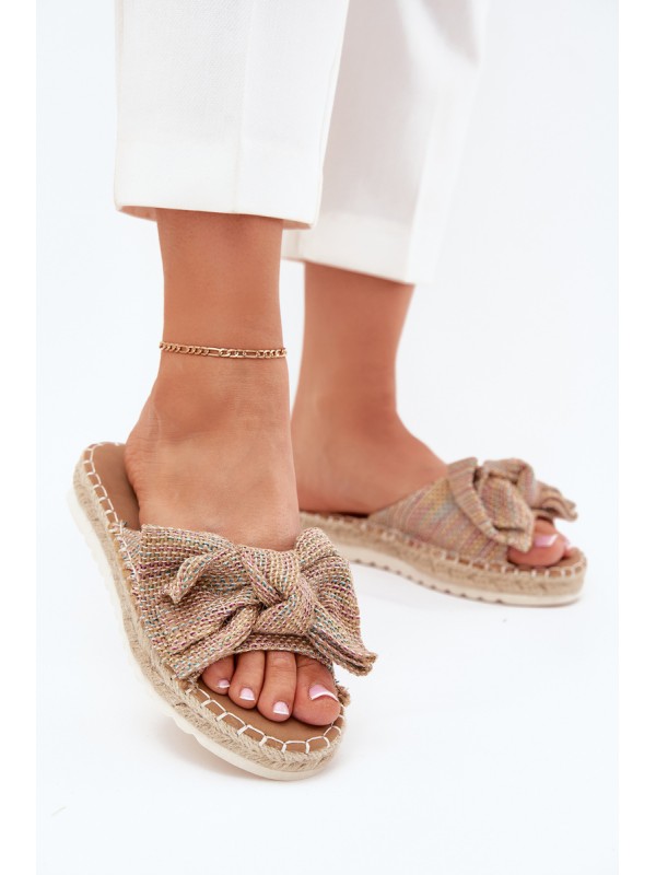 Ladies Platform Slippers With Braiding And Bow Multicolor Alpireda 2