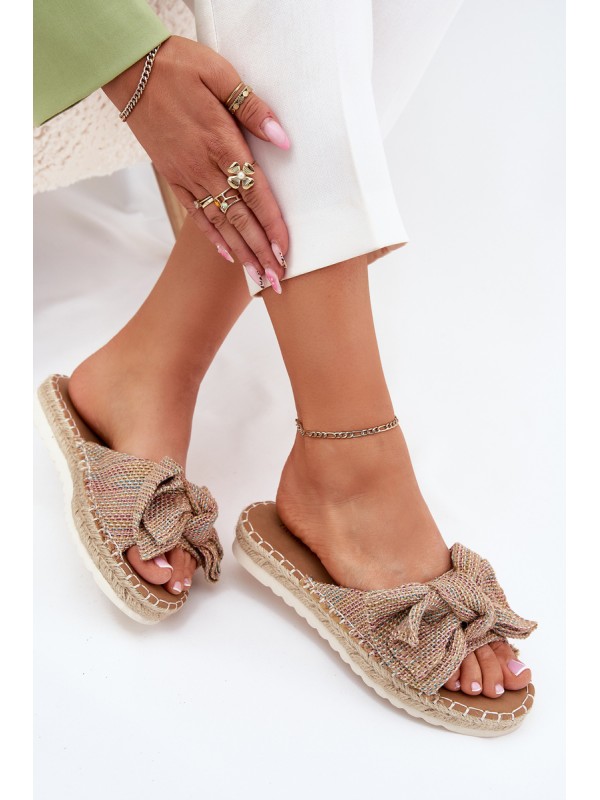Ladies Platform Slippers With Braiding And Bow Multicolor Alpireda Ladies Platform Slippers With Braiding And Bow Multicolor Alpireda