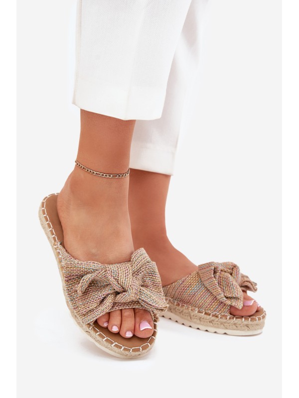 Ladies Platform Slippers With Braiding And Bow Multicolor Alpireda Ladies Platform Slippers With Braiding And Bow Multicolor Alpireda