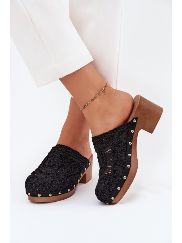 Crochet Women's Heels Black Senevia