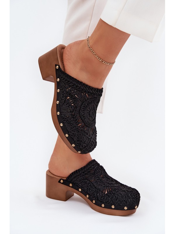 Crochet Women's Heels Black Senevia 2