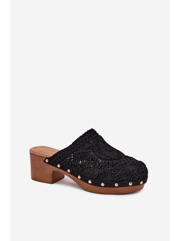 Crochet Women's Heels Black Senevia Crochet Women's Heels Black Senevia