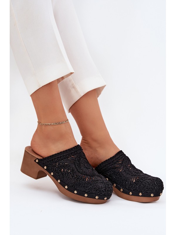 Crochet Women's Heels Black Senevia Crochet Women's Heels Black Senevia