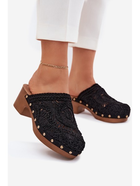 Crochet Women's Heels Black Senevia