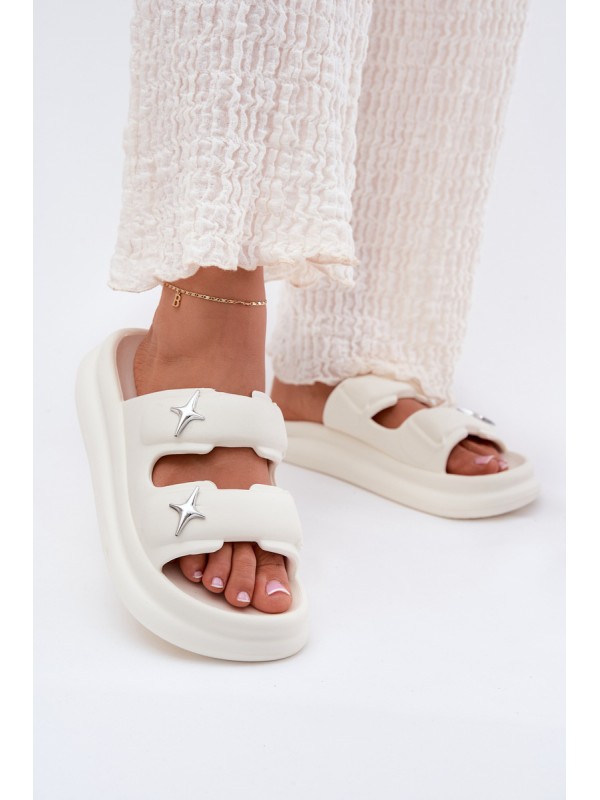 Women Foam Sandals On Platform Ecru Falowena 2