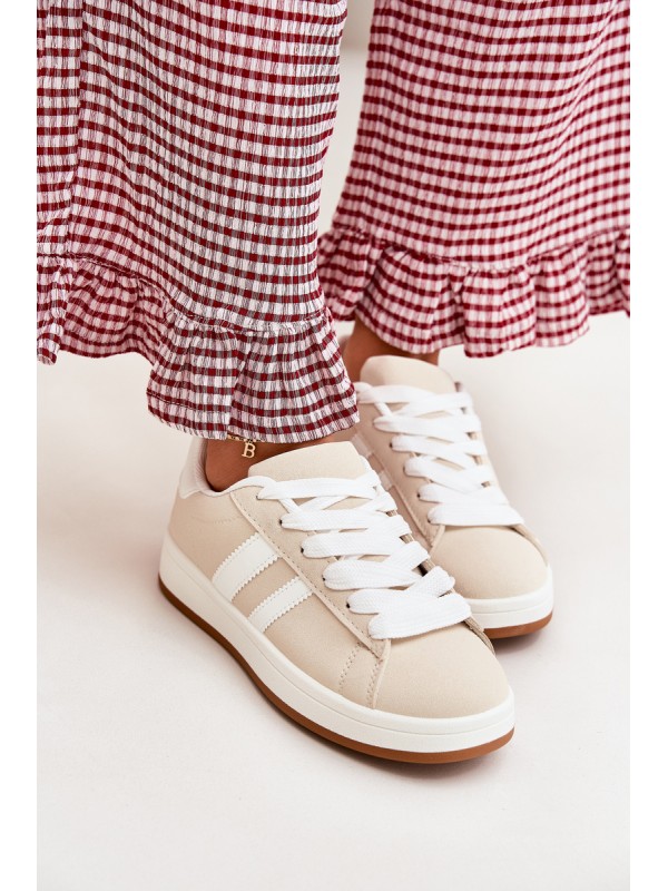 Women's Sports Shoes Sneakers Made Of Eco Leather Beige Ravina