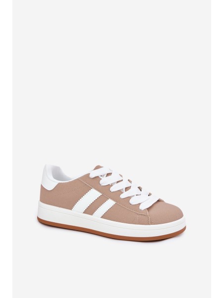 Women's Sports Shoes Sneakers Made Of Eco Leather Dark Beige Ravina