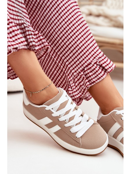 Women's Sports Shoes Sneakers Made Of Eco Leather Dark Beige Ravina
