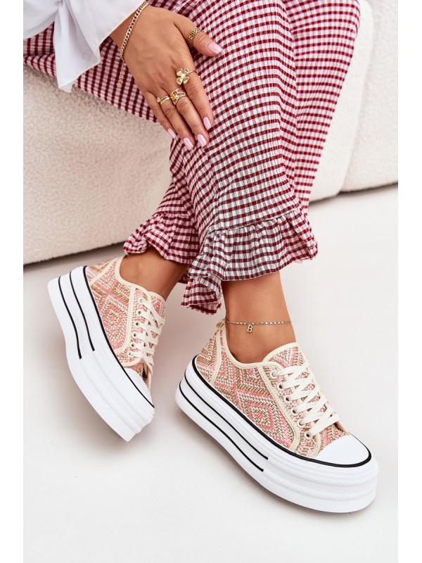 Low Women's Sneakers On Platform Pink Melina