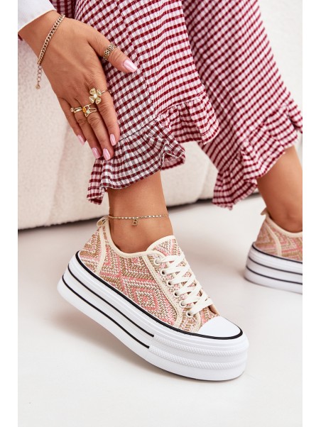 Low Women's Sneakers On Platform Pink Melina