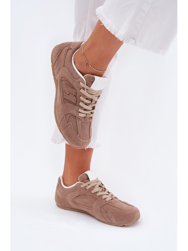 Ladies Sports Shoes Made Of Eco Suede Dark Beige Dorella