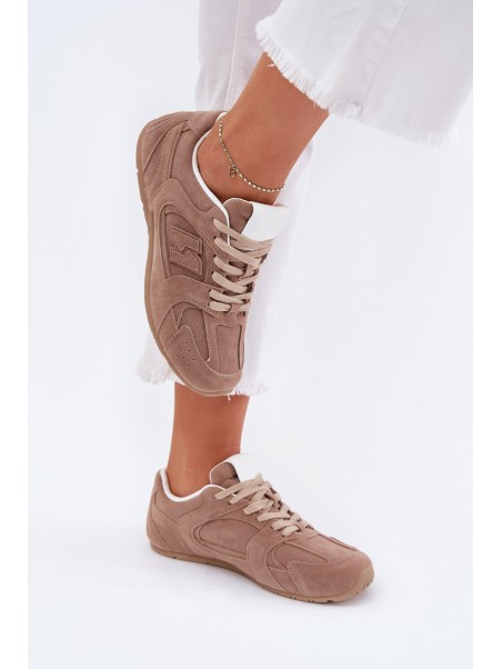 Ladies Sports Shoes Made Of Eco Suede Dark Beige Dorella