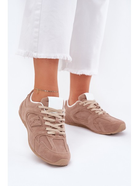 Ladies Sports Shoes Made Of Eco Suede Dark Beige Dorella