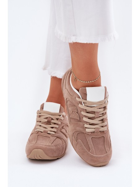 Ladies Sports Shoes Made Of Eco Suede Dark Beige Dorella