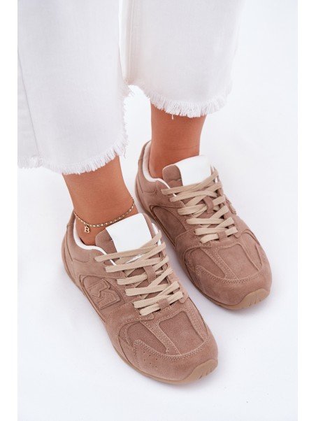 Ladies Sports Shoes Made Of Eco Suede Dark Beige Dorella