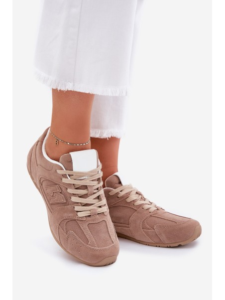 Ladies Sports Shoes Made Of Eco Suede Dark Beige Dorella