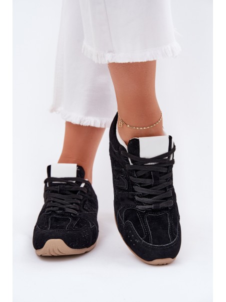 Women's Sports Shoes Made Of Eco Suede Black Dorella