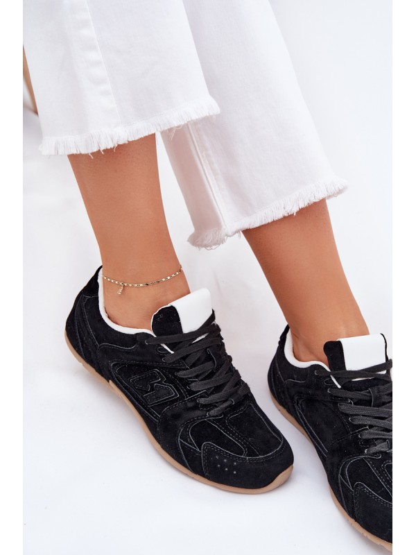 Women's Sports Shoes Made Of Eco Suede Black Dorella