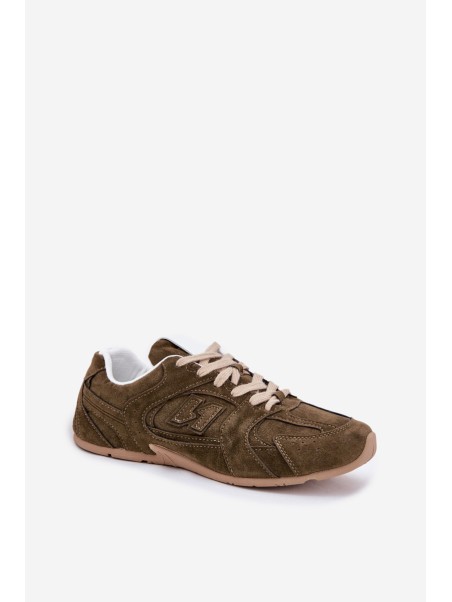 Ladies Sports Shoes Made Of Eco Suede Dark Green Dorella