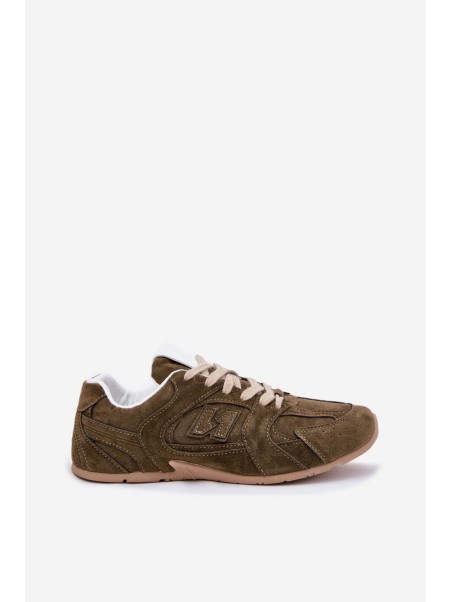 Ladies Sports Shoes Made Of Eco Suede Dark Green Dorella