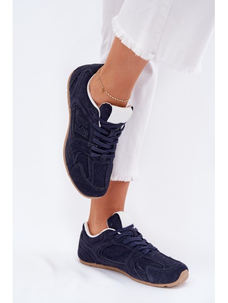 Women Sports Shoes Made Of Eco Suede Navy Dorella