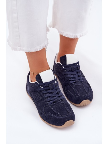 Women Sports Shoes Made Of Eco Suede Navy Dorella