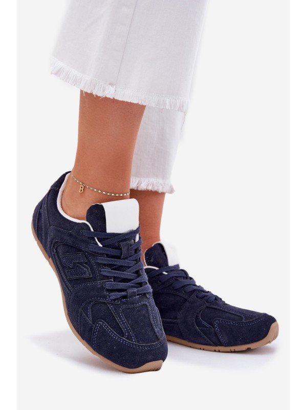 Women Sports Shoes Made Of Eco Suede Navy Dorella