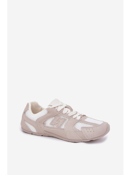 Women's Sports Shoes Made Of Eco Suede White-Beige Dorella