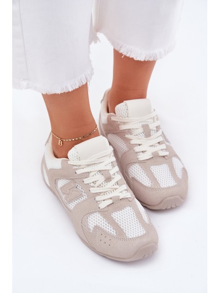Women's Sports Shoes Made Of Eco Suede White-Beige Dorella