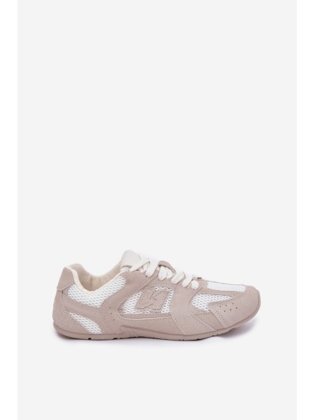 Women's Sports Shoes Made Of Eco Suede White-Beige Dorella
