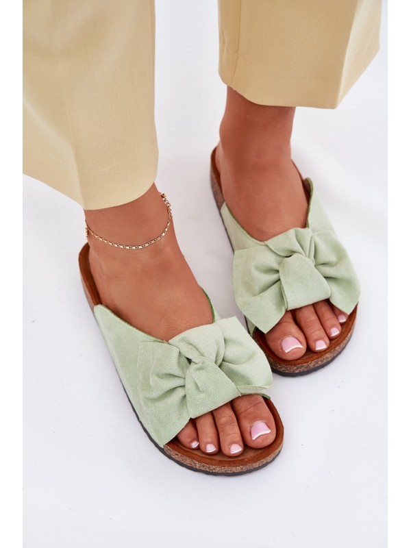 Women's Sandals On Cork Sole With Bow Mint Seressa