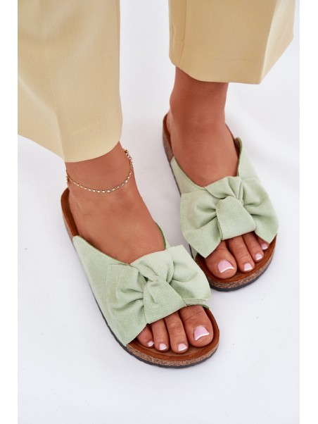 Women's Sandals On Cork Sole With Bow Mint Seressa