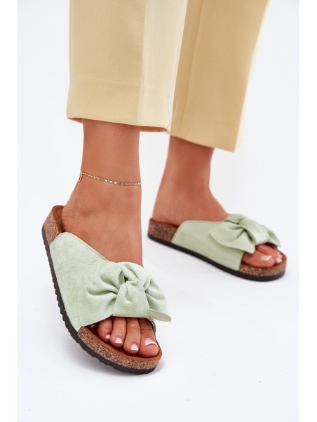 Women's Sandals On Cork Sole With Bow Mint Seressa