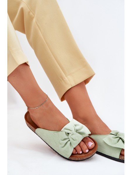 Women's Sandals On Cork Sole With Bow Mint Seressa