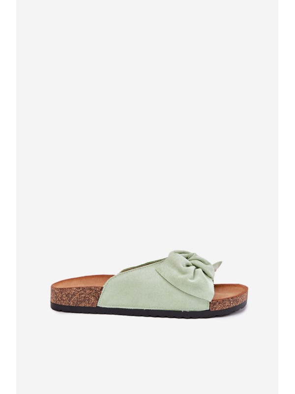 Women's Sandals On Cork Sole With Bow Mint Seressa