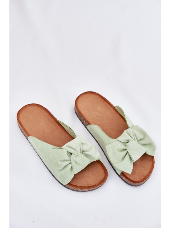 Women's Sandals On Cork Sole With Bow Mint Seressa
