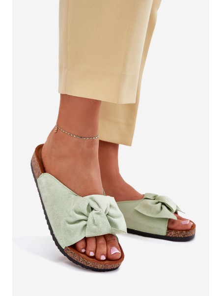 Women's Sandals On Cork Sole With Bow Mint Seressa