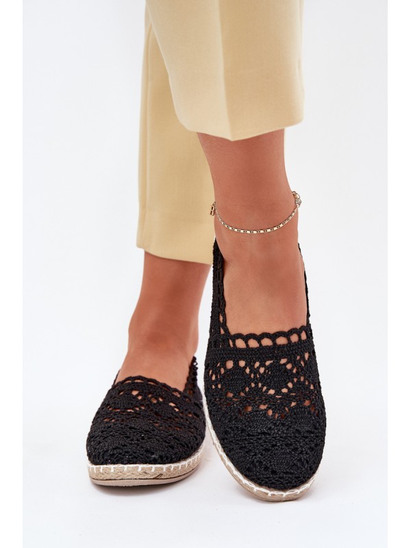 Lace Espadrilles Women Black Adelira