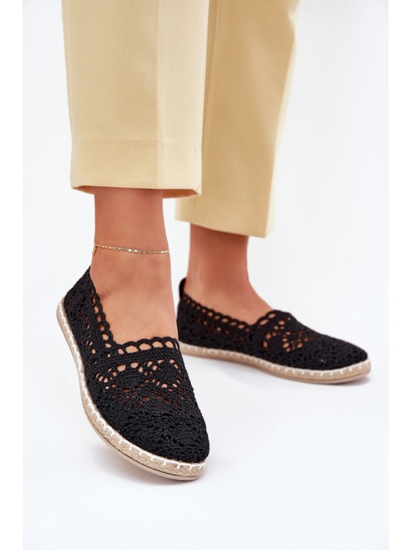 Lace Espadrilles Women Black Adelira 2