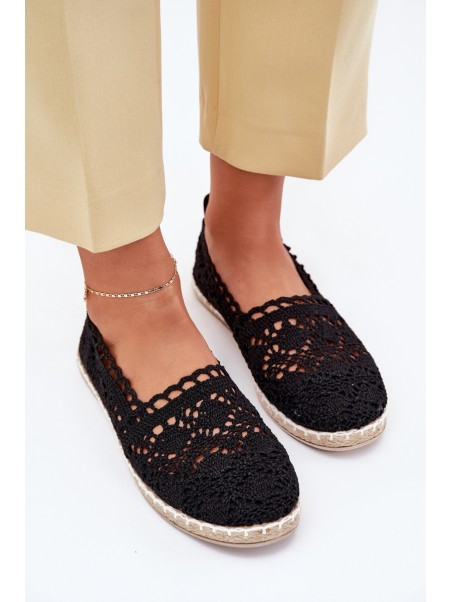 Lace Espadrilles Women Black Adelira